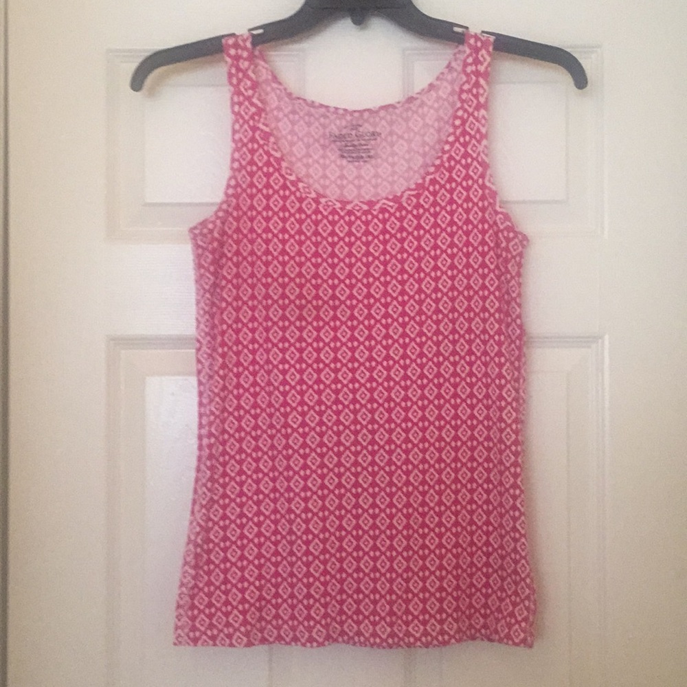 XL (16-18) Pink w/White Diamond pattern Tank Top